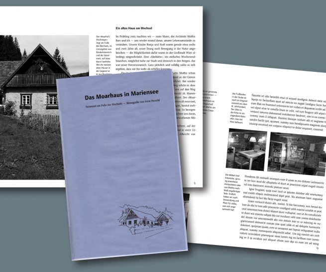 Broschüre Moarhaus | Buchgestaltung Irene Persché
